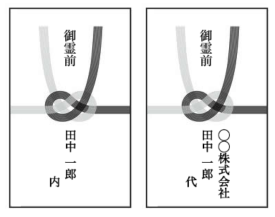 香典袋の書き方例