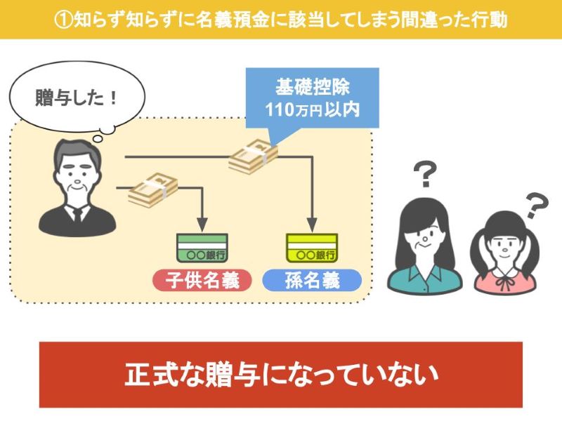 正式な贈与になっていない