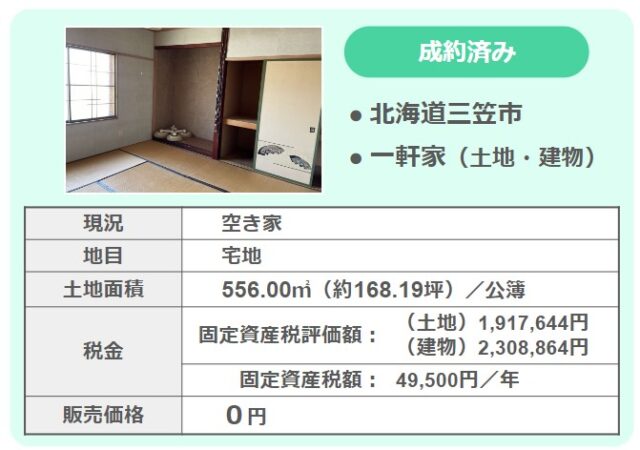 みんなの0円物件例