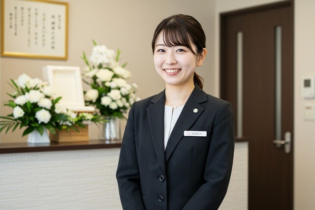 笑顔で出迎える女性スタッフ